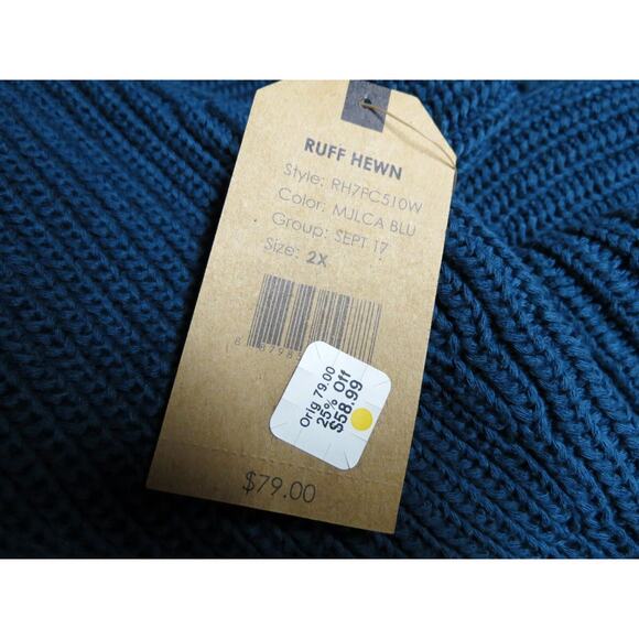 NEW Ruff Hewn Plus Size 2X Sweater Teal Blue Lace Up Neck NWT - Picture 5 of 7